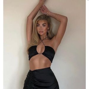 White Fox Boutique black satin top